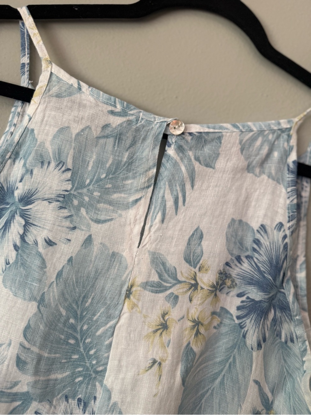 Lungo L’Arno 100% Linen Blue Floral Dress - Picture 3 of 7
